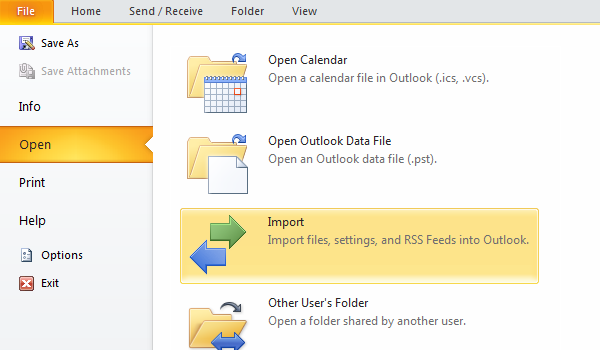 Import pst in outlook 2010 windows 10